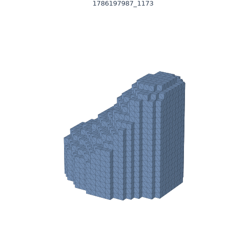Voxelised six-storey stepped building massing